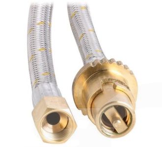 Bromic 10Mm Ss Gas Hose 3/8" Sae Ff X Male Bayonet 2000Mm 10HAS2000