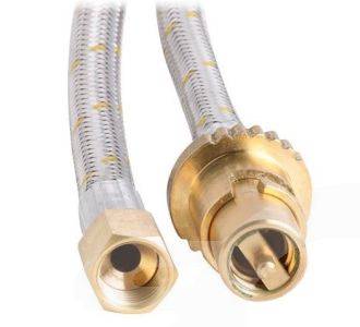 Bromic 10Mm Ss Gas Hose 3/8" Sae FF X Male Bayonet 3000Mm 10HAS3000