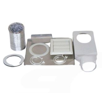Deflecto Dryer Vent Kit C/W Duct Wall - White DK4W