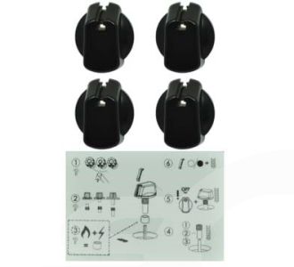 Knob 35Mm Uni Blk Kit & Decals UK-35B4