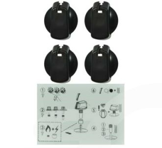 KNOB 40MM UNI BLK KIT & DECALS UK-40B4