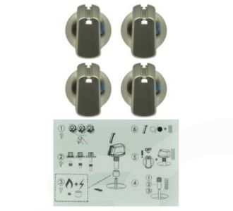 KNOB 40MM UNI S/S KIT & DECALS UK-40S4