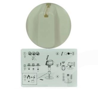 Knob 40Mm Uni Single White UK-40W1