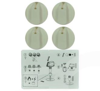 Knob 40Mm Uni Wht Kit & Decals uk-40w4